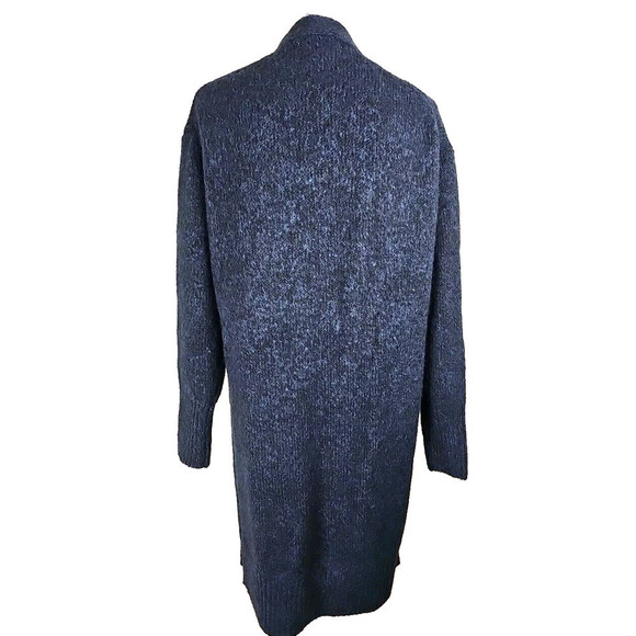 ZARA ~Woman XS-S~ Navy Blue Knit Long Open Front Oversized Coatigan Sweater NWT. - Picture 6 of 10